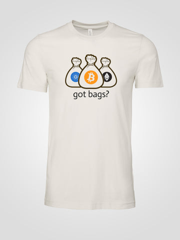 Crypto "Got Bags?" T-Shirt ft. Bitcoin, Ethereum and Cardano